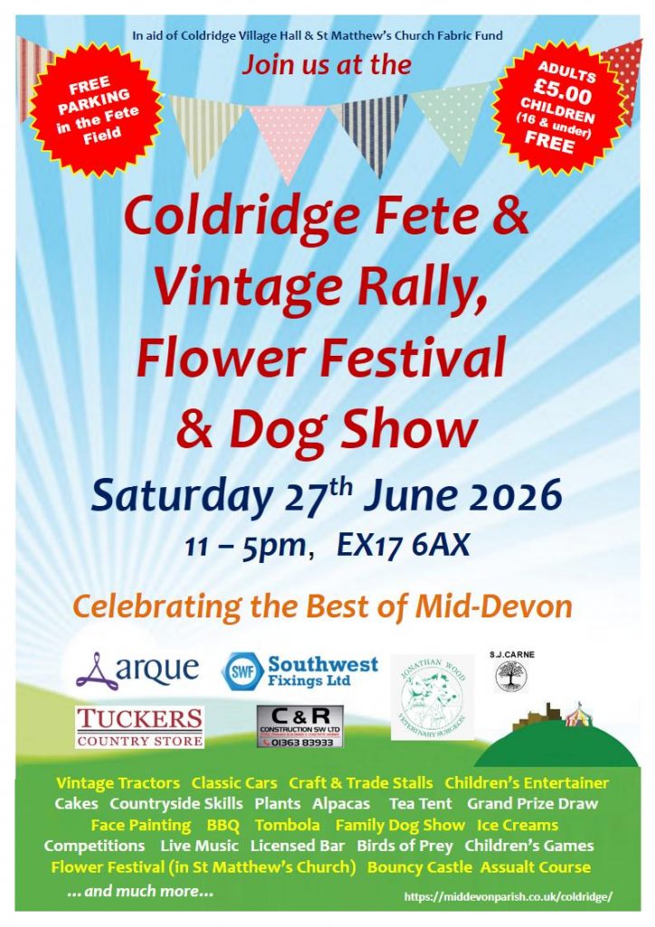Coldridge Fete & Vintage Rally, Flower Festival & Dog Show