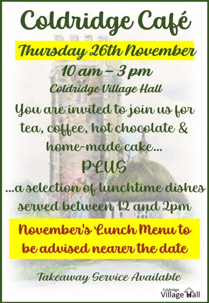 Poster outlining time and date of November 2026 cafe.